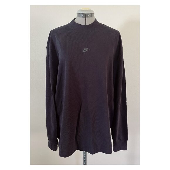 Nike Sz L Sportswear Premium Essentials Mock Neck Shirt Zipper Pocket - Picture 1 of 8